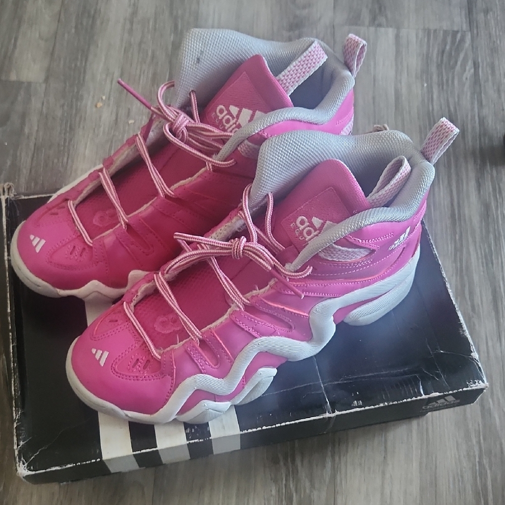 adidas Kids Pink and Gray Sneakers
